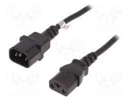 QOLTEC Câble d'alimentation H05VV-F IEC C13 femelle vers IEC C14 mâle 3x0,75mm2, 1,8m