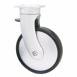 STAMPMATIC Roue pivotante GIOTTO ER 85 avec frein, finition aluminium RAL 9006