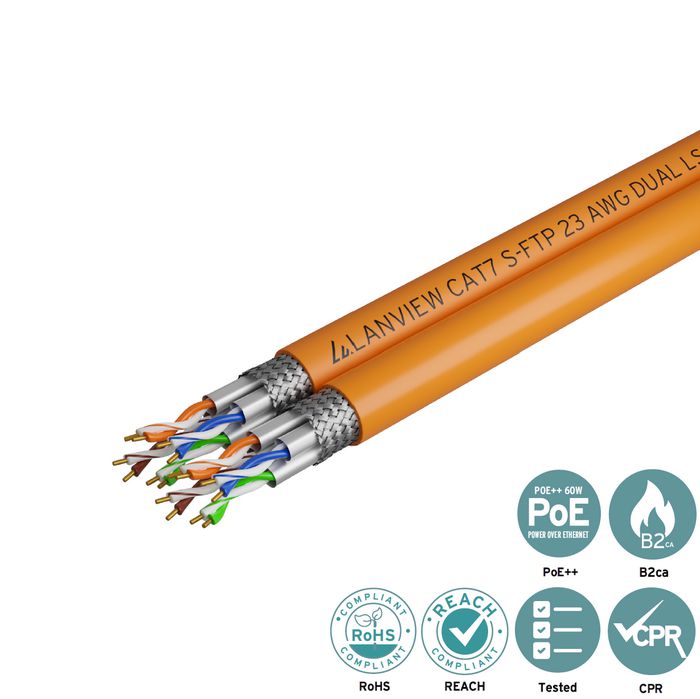 Lanview Câble Cat7 S-FTP 500m Orange