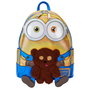 LOUNGEFLY Sac à dos Minions Bob Gru (Mon méchant favori) - 26 cm - Polyuréthane, bretelles rembourrées, poches latérales, détails brodés et relief