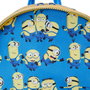 LOUNGEFLY Sac à dos Minions Bob Gru (Mon méchant favori) - 26 cm - Polyuréthane, bretelles rembourrées, poches latérales, détails brodés et relief