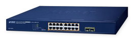 Planet GSW-1820HP Switch Gigabit Ethernet 16 ports PoE+ et 2 ports SFP
