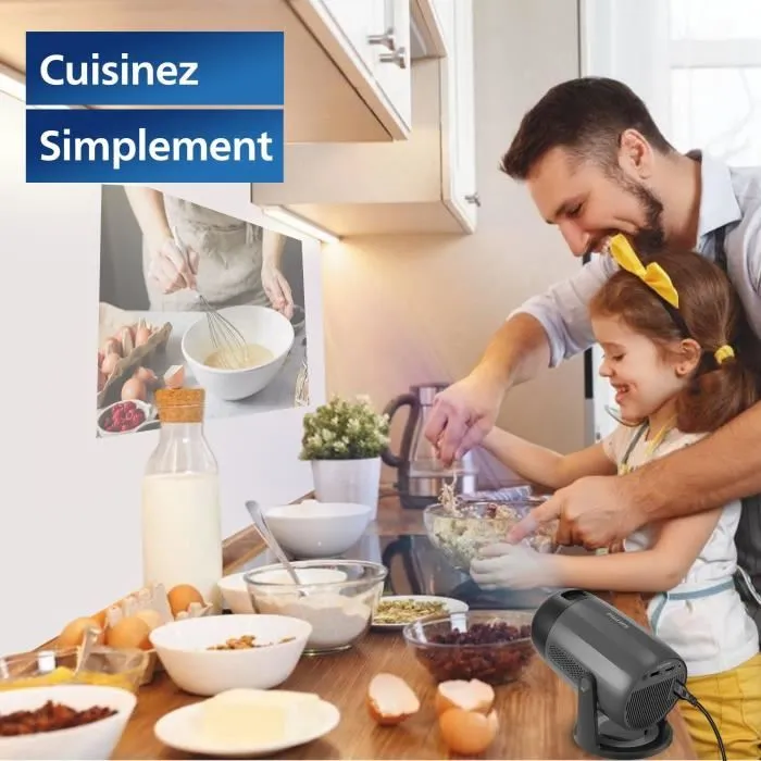 Philips NeoPix 150 Vidéoprojecteur Full HD 1080p avec Wi-Fi Screen Mirroring, HDMI et USB-C pour films, jeux et présentations jusqu'à 80 pouces - Noir