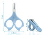 KioKids Set de Manucure pour Bébé avec Ciseaux à Bout Rond et Coupe-Ongles, Bleu, +0 Mois