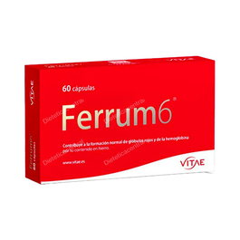 VITAE Ferrum6 60Cap. Complément alimentaire fer, acide folique et spiruline