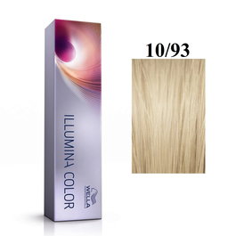 Wella Professionals Illumina Color - Teinture permanente pour cheveux couleur 10/93 Bright Light Blonde Pearly Gold - 60 ml - Professionnel