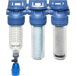 BWT Station de filtration Triplex PURESKY 50 µm rétro-lavable + ARCTIC 20 µm + PUREBLOCK 10 µm pour eau non alimentaire