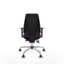 PIQUERAS Y CRESPO Chaise Elche Asynchrone Tissu Pourpre Structure chromée Accoudoir 1D