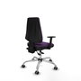 PIQUERAS Y CRESPO Chaise Elche Asynchrone Tissu Pourpre Structure chromée Accoudoir 1D