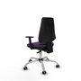 PIQUERAS Y CRESPO Chaise Elche Asynchrone Tissu Pourpre Structure chromée Accoudoir 1D