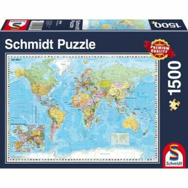 Schmidt Spiele Puzzle Planisphere - 1500 pièces - Bleu