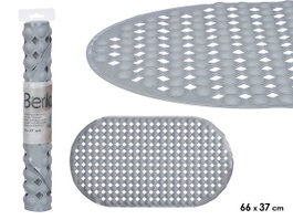 Berilo Tapis Antidérapant pour Douche Gris 66x37 cm PVC (Set de 12)