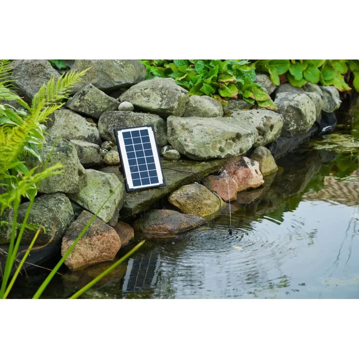 Ubbink Pompe Solaire Fontaine SolarMax 250 - Panneau Solaire 6V 160mA - Débit 200 l/h - Jets Volcan et Cloche - Pour Bassin Sans Raccordement Électrique Ubbink Pompe Solaire Fontaine SolarMax 250 - Panneau Solaire 6V 160mA - Débit 200 l/h - Jets Volcan et Cloche - Pour Bassin Sans Raccordement Électrique