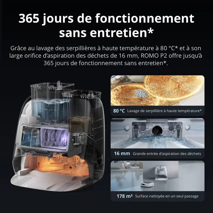 DJI ROMO P2 Robot Aspirateur Laveur 36000 Pa DJI ROMO P2 Robot Aspirateur Laveur 36000 Pa