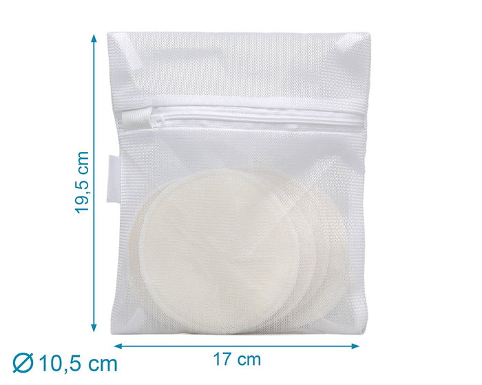 KioKids Disques d'allaitement réutilisables - Lot de 6 - Blanc