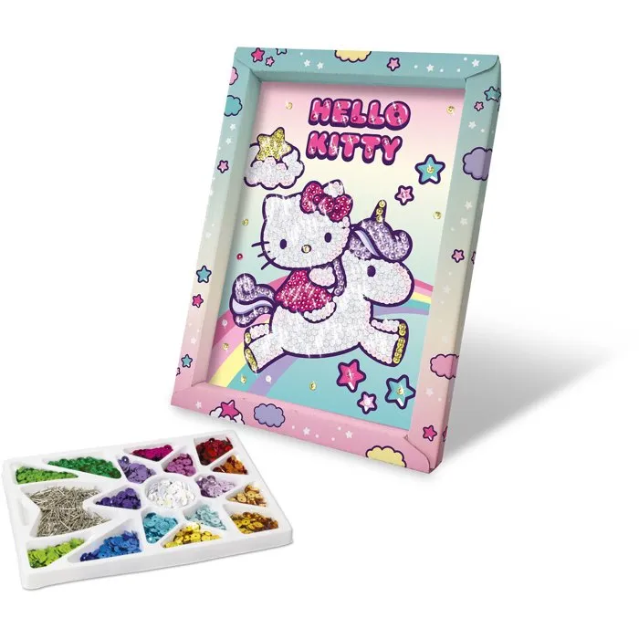 Lansay Jeu créatif perles à fixer Collection Sequins Hello Kitty & Unicorn Lansay Jeu créatif perles à fixer Collection Sequins Hello Kitty & Unicorn