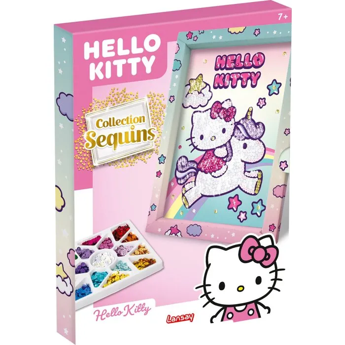 Lansay Jeu créatif perles à fixer Collection Sequins Hello Kitty & Unicorn Lansay Jeu créatif perles à fixer Collection Sequins Hello Kitty & Unicorn