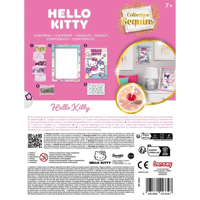 Lansay Jeu créatif perles à fixer Collection Sequins Hello Kitty & Unicorn Lansay Jeu créatif perles à fixer Collection Sequins Hello Kitty & Unicorn