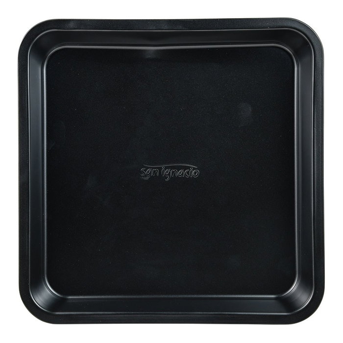 San Ignacio Experto Bandeja carrée en acier au carbone pour four avec revêtement antiadhésif vert olive 26 x 26 x 3,5 cm