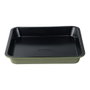 San Ignacio Experto Bandeja carrée en acier au carbone pour four avec revêtement antiadhésif vert olive 26 x 26 x 3,5 cm