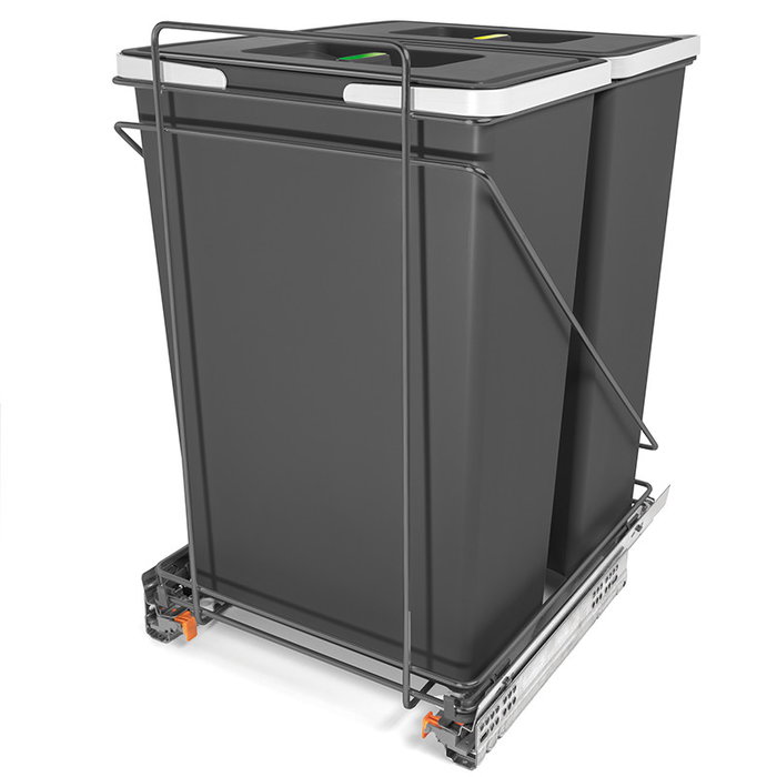 HERRAJES ALK Module de poubelles ECOFIL Anthracite 2x35L HERRAJES ALK Module de poubelles ECOFIL Anthracite 2x35L