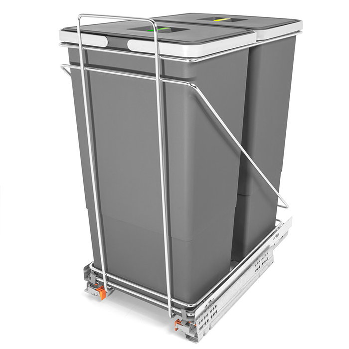 HERRAJES ALK Module de poubelles ECOFIL Anthracite 2x35L HERRAJES ALK Module de poubelles ECOFIL Anthracite 2x35L