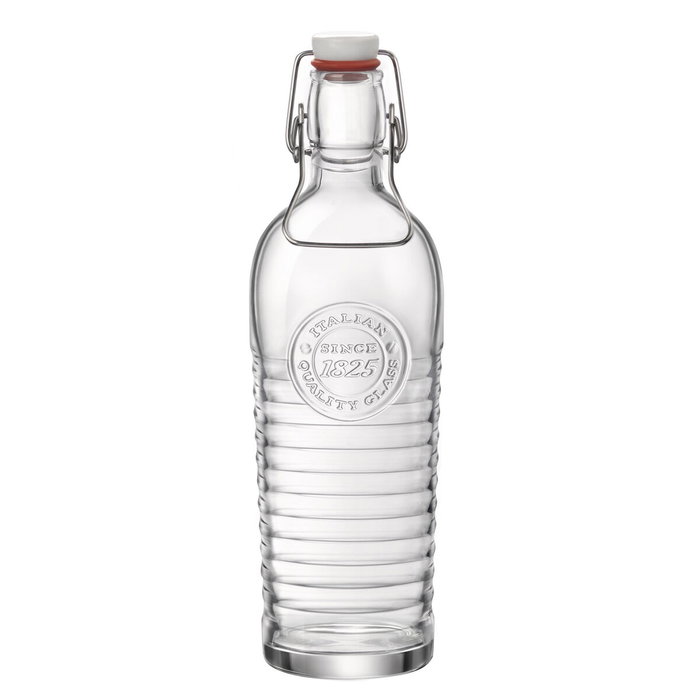 Bormioli Rocco Bouteille en Verre Officina 1 L Fabriqué en Italie Facile à Nettoyer