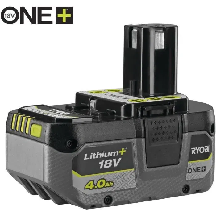 Ryobi RC18120-140X - Batterie lithium ONE+ 18V 4,0 Ah compacte avec chargeur rapide 2,0 A - Pour outils sans fil Ryobi