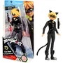 BANDAI Figurine Miraculous Chat Noir Articulée 26 cm - Héros Masqué - Tenue Série Fidèle