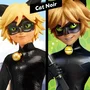 BANDAI Figurine Miraculous Chat Noir Articulée 26 cm - Héros Masqué - Tenue Série Fidèle