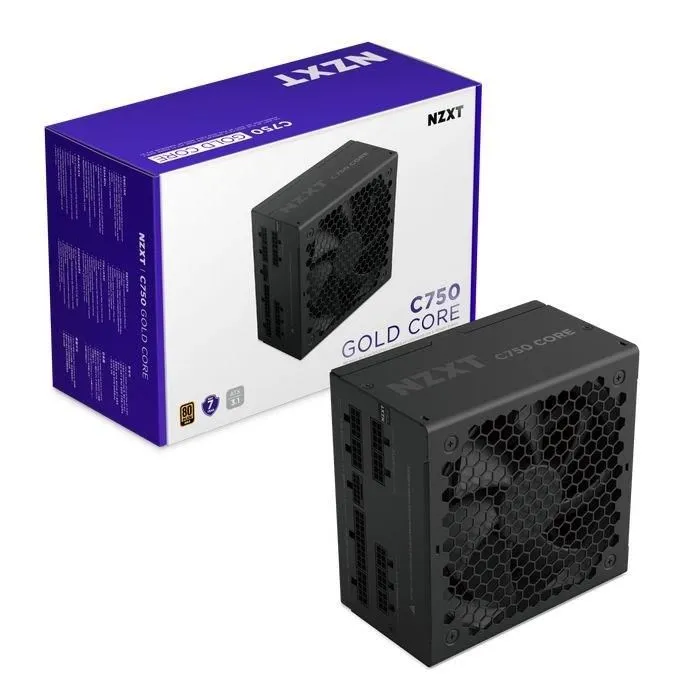 NZXT PA-7G3BB-EU - Alimentation PC ATX 3.1 750W 80 Plus Gold - Certifiée Cybenetics Platinum - Full modulaire - Câble PCIe 5.1 12V-2x6 300W - Ventilateur silencieux - Noir