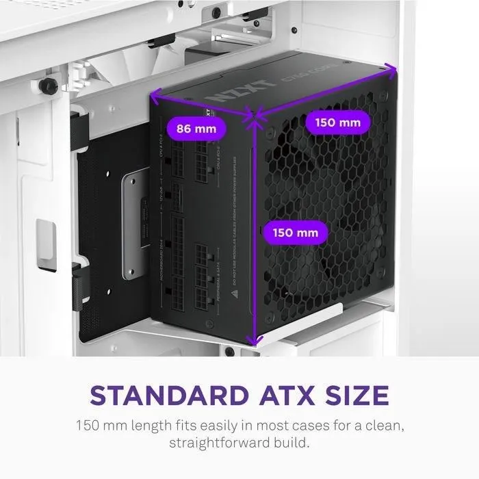 NZXT PA-7G3BB-EU - Alimentation PC ATX 3.1 750W 80 Plus Gold - Certifiée Cybenetics Platinum - Full modulaire - Câble PCIe 5.1 12V-2x6 300W - Ventilateur silencieux - Noir