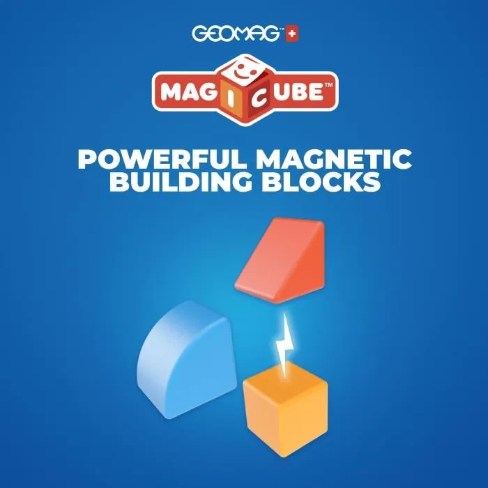 Geomag Magicube Blocs magnétiques de construction éducatifs - 16 pièces en plastique recyclé pour enfants de 1 à 5 ans