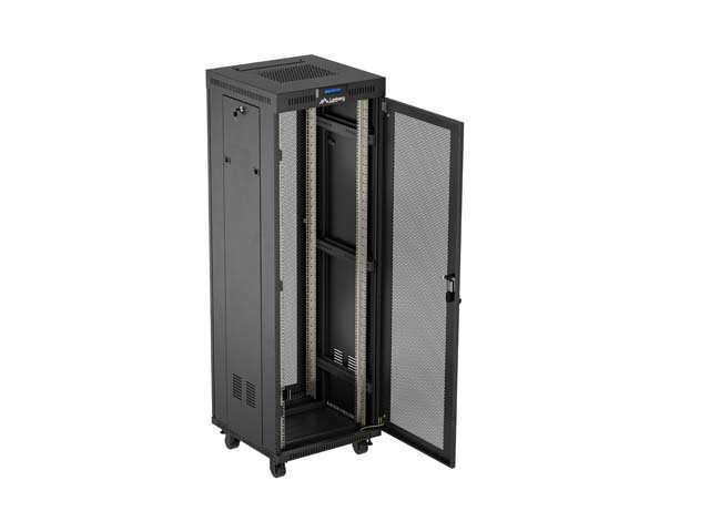Lanberg Armoire rack FF01 19 pouces 37U 600x600 noir portes perforées LCD
