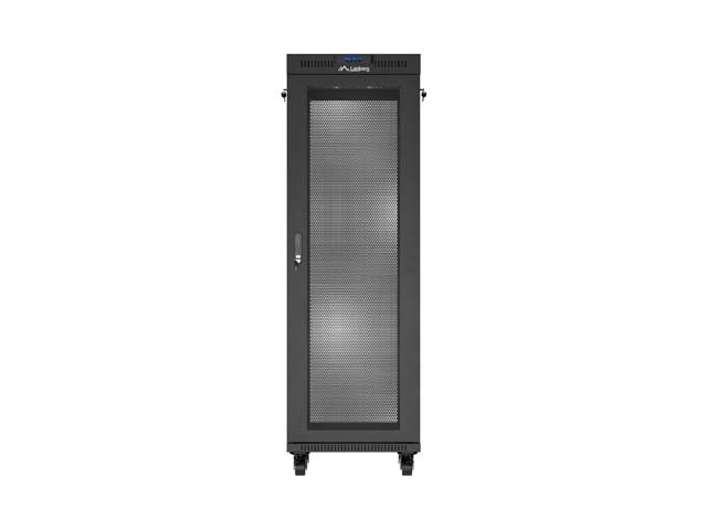Lanberg Armoire rack FF01 19 pouces 37U 600x600 noir portes perforées LCD