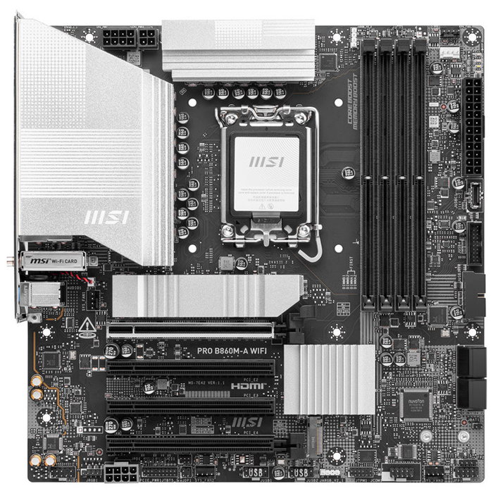MSI PRO B860M-A WiFi Carte Mère Micro-ATX LGA1851 Intel B860 DDR5 Wi-Fi 7 Bluetooth 5.4 MSI PRO B860M-A WiFi Carte Mère Micro-ATX LGA1851 Intel B860 DDR5 Wi-Fi 7 Bluetooth 5.4