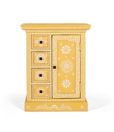GINER Y COLOMER Commode en bois de manguier avec porte décorée