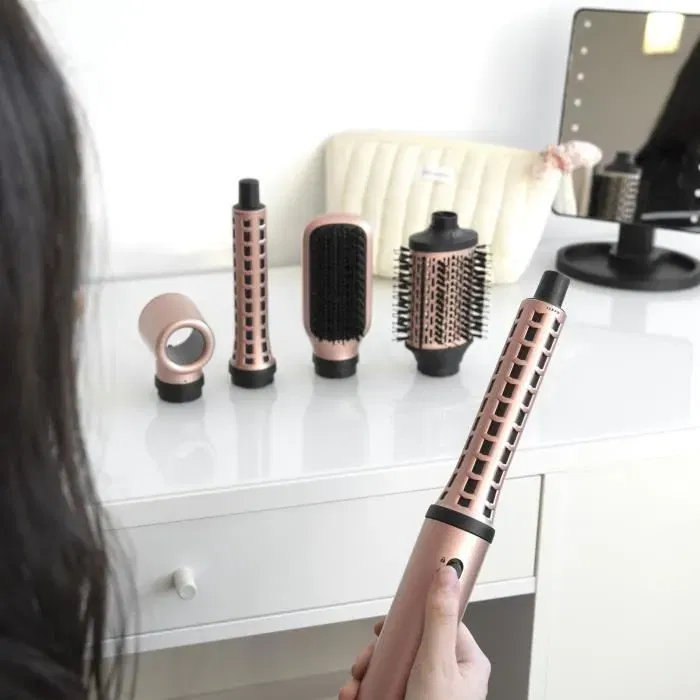 Demeliss AIRFLOW STYLER - Brosse Soufflante Multistyler avec 5 Accessoires, Séchage & Coiffure, Lissage & Boucles, Fonction Ioniq...