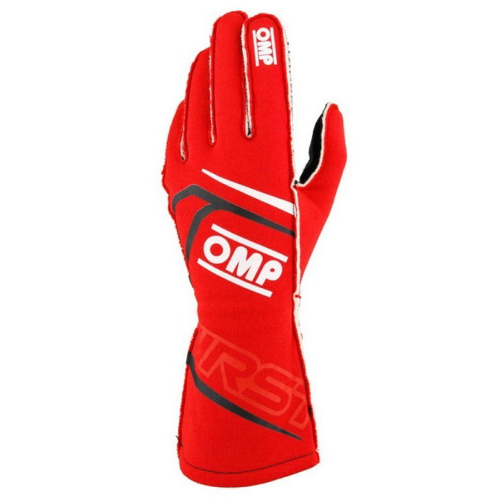 Omp 8856-2018 Gants First Fia My2025 Taille XS Rouge Gants Légers Résistants Silicone Poignet Coupe Droite
