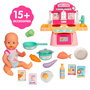 Nenuco - Cuisinette Magique Famosa NFNE3000 - Poupée de 30 cm avec accessoires de cuisine, lumières et sons réalistes - Jeu d'imitation pour enfants dès 3 ans