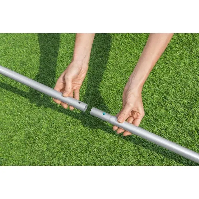 Bestway Kit de Nettoyage Manuel AquaClear pour Piscine Jusqu'à 3,96 m, Inclut Épuisette et Tête d'Aspirateur - Orange