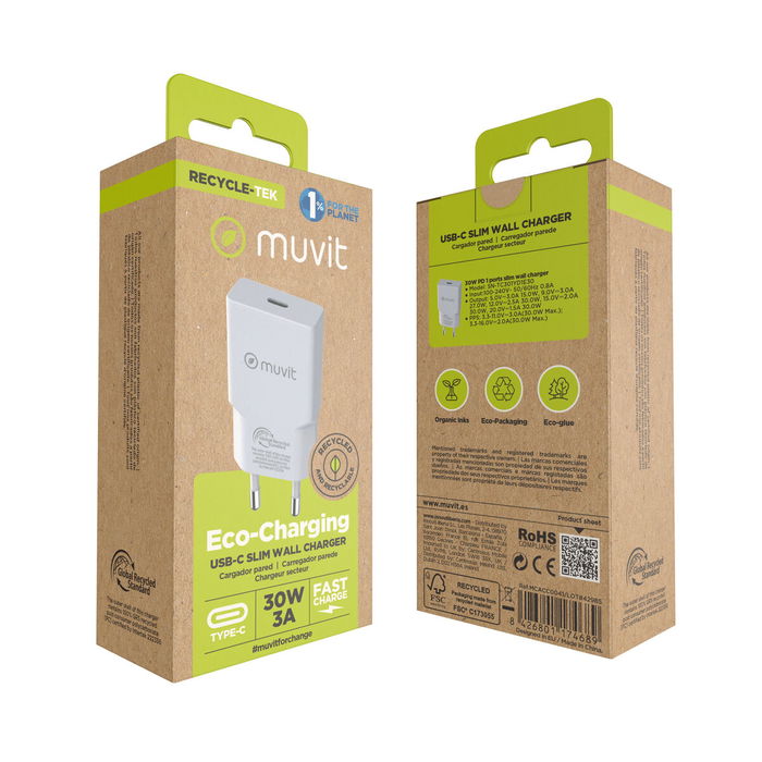 Chargeur mural Muvit for Change HC-261 Blanc