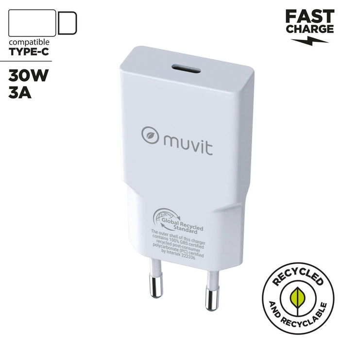 Chargeur mural Muvit for Change HC-261 Blanc