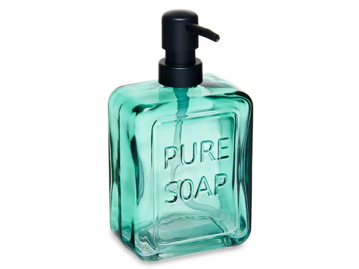 Berilo Distributeur de savon bleu verdâtre 570 ml 10x18x6 cm (Set de 6)