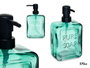 Berilo Distributeur de savon bleu verdâtre 570 ml 10x18x6 cm (Set de 6)