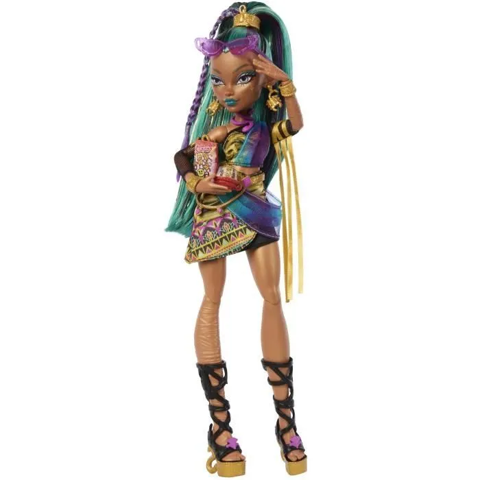 Monster High Poupée Nefera De Nile JDR48 - Poupée Momie avec 7 Accessoires et Scarabée Lavish - Jouet Enfant dès 4 ans Monster High Poupée Nefera De Nile JDR48 - Poupée Momie avec 7 Accessoires et Scarabée Lavish - Jouet Enfant dès 4 ans