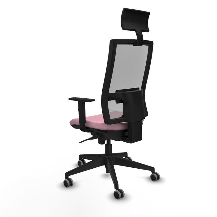 Piqueras y Crespo Chaise de Bureau Horna Rose et Gris avec Appui-tête