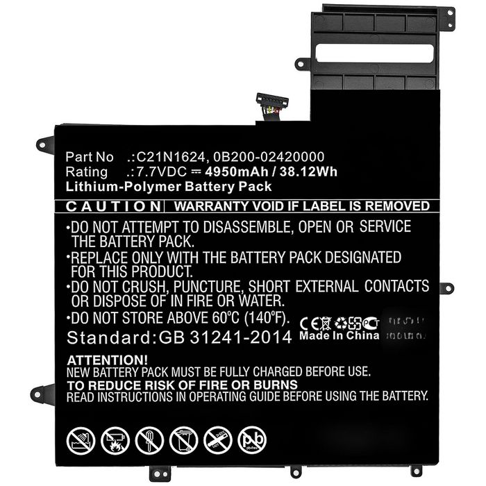 CoreParts Batterie pour Asus 38,12Wh 7,7V 4950mAh Li-Polymer CoreParts Batterie pour Asus 38,12Wh 7,7V 4950mAh Li-Polymer