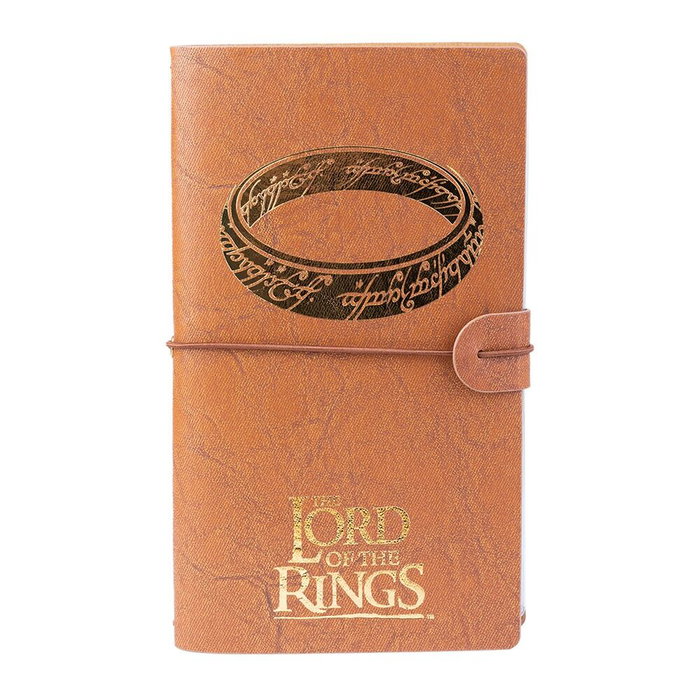 ERIK - Cuaderno de viaje Le Seigneur des Anneaux, carnet de voyage Tolkien, couverture souple en cuir synthétique 19,5x11,5 cm, fermeture élastique ERIK - Cuaderno de viaje Le Seigneur des Anneaux, carnet de voyage Tolkien, couverture souple en cuir synthétique 19,5x11,5 cm, fermeture élastique