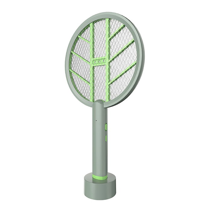 Coati Raquette électrique anti-moustiques, rechargeable USB-C, double fonction raquette/base UV, couverture 30 m², gris/vert Coati Raquette électrique anti-moustiques, rechargeable USB-C, double fonction raquette/base UV, couverture 30 m², gris/vert